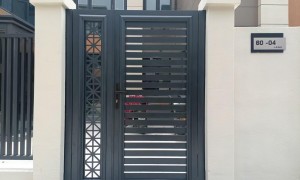 宁波海曙高桥泰太门窗厂铝艺大门定制 别墅庭院入户门 高强度铝材防锈耐蚀