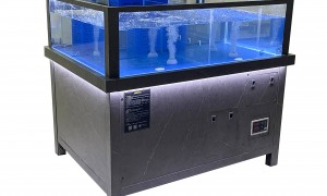 商超水产展示鱼缸定制 霖渔科技年度盘点 高透光材质+低噪增氧泵