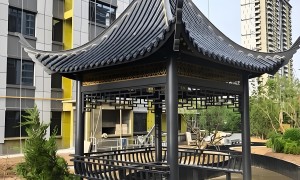 仿古铝合金凉亭定制厂家 众和建材供应公园广场遮阳亭 包工包料施工团队经验丰富