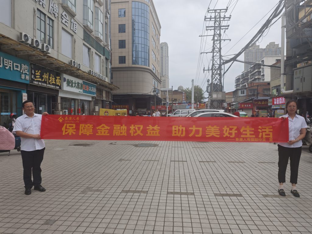 泰康人寿襄阳中支走进定中街街社区开展以“保障金融权益 助力美好生活”主题的金融教育宣传活动