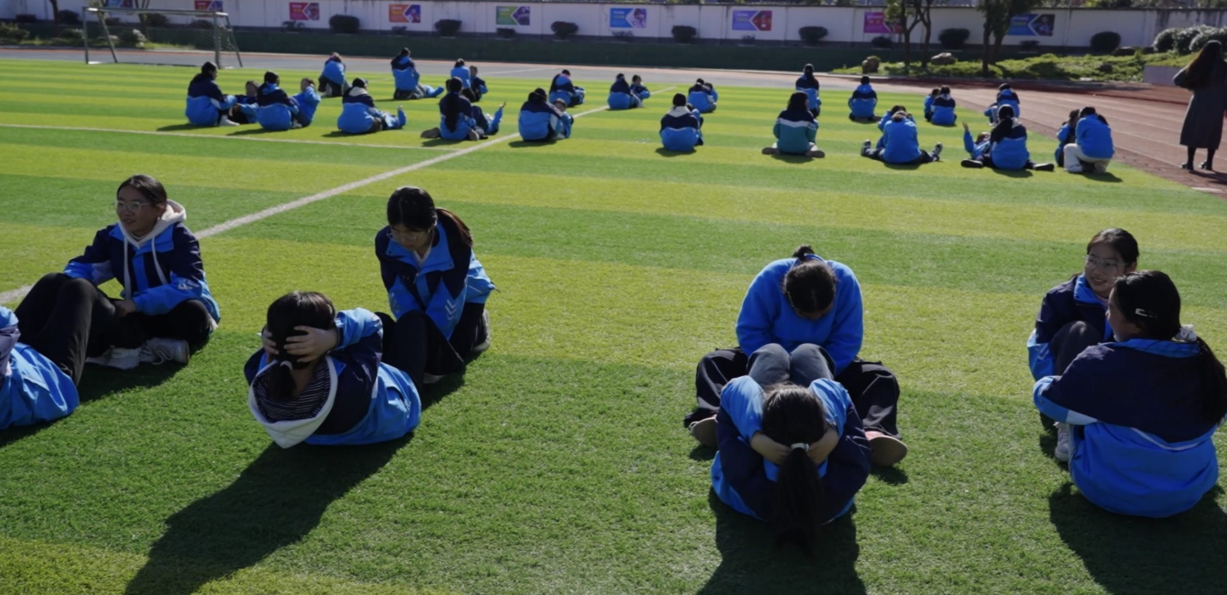 谷城县盛康二中举行阳光大课间展示活动，师生共展活力风采