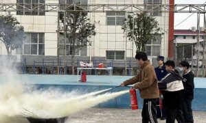 谷城盛康一中,消防安全演练,以练筑防,守护校园平安,赵勇,石陈阳,章俊