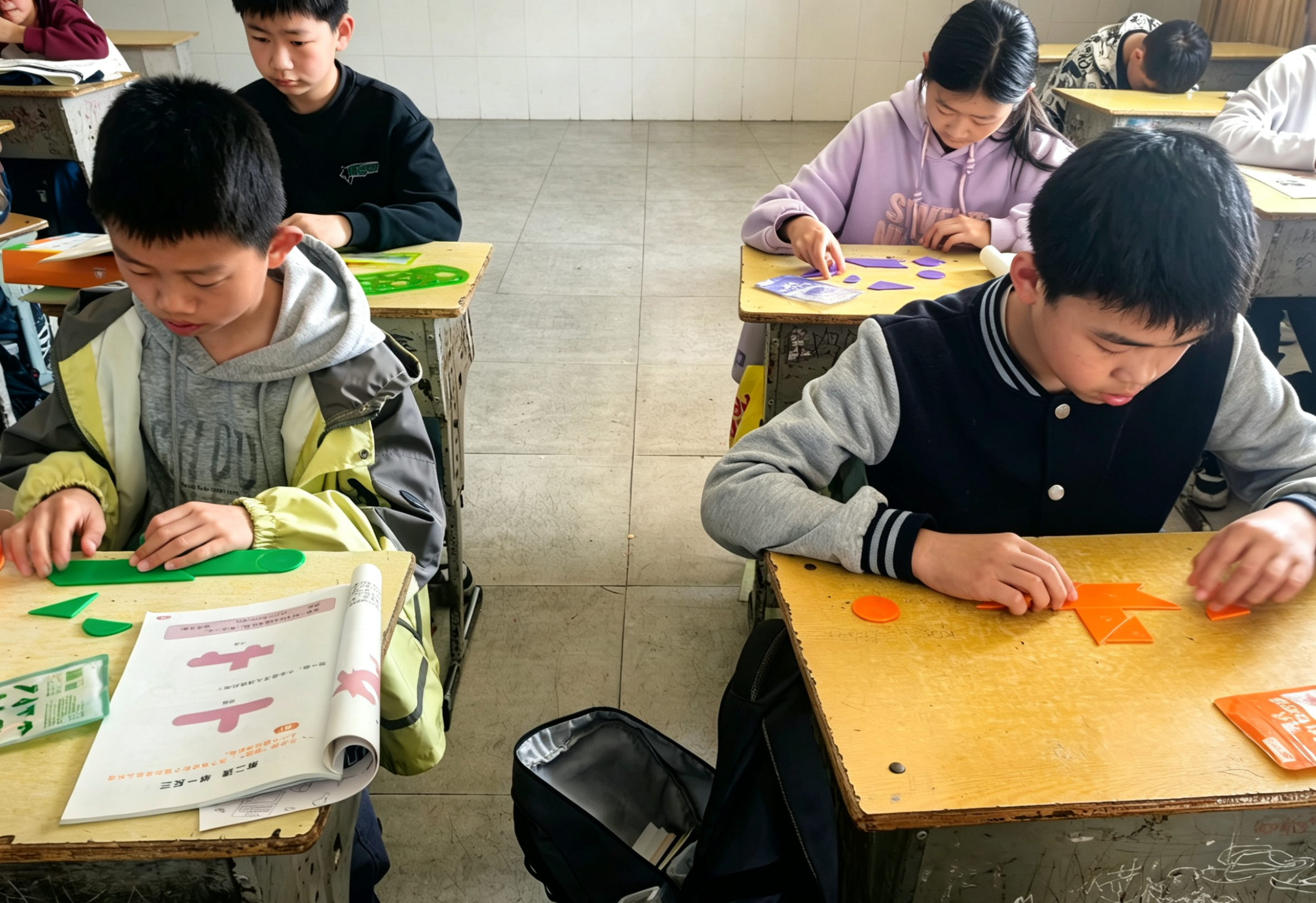 谷城县盛康镇小学：巧拼七巧板，益智展风采