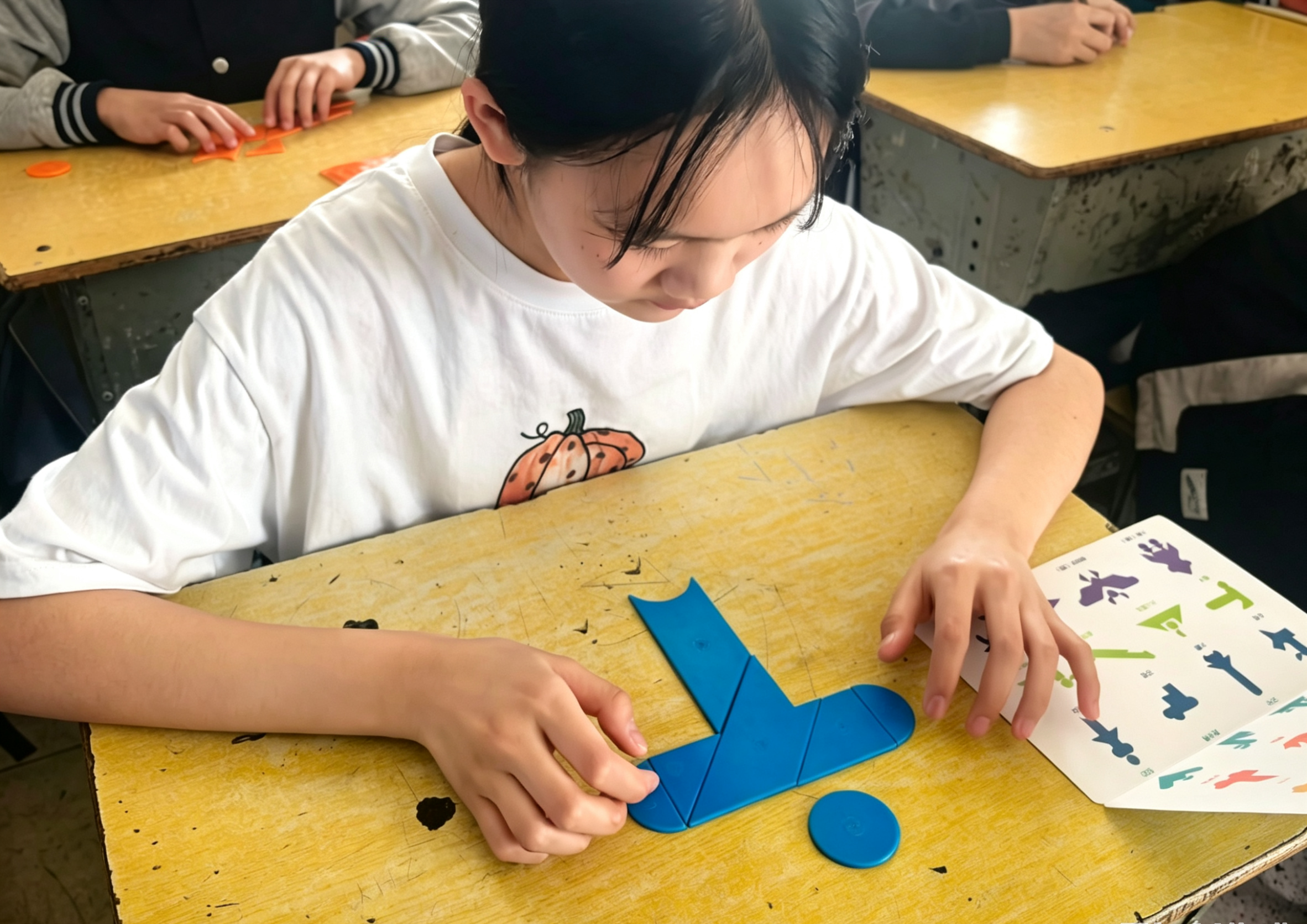 谷城县盛康镇小学：巧拼七巧板，益智展风采