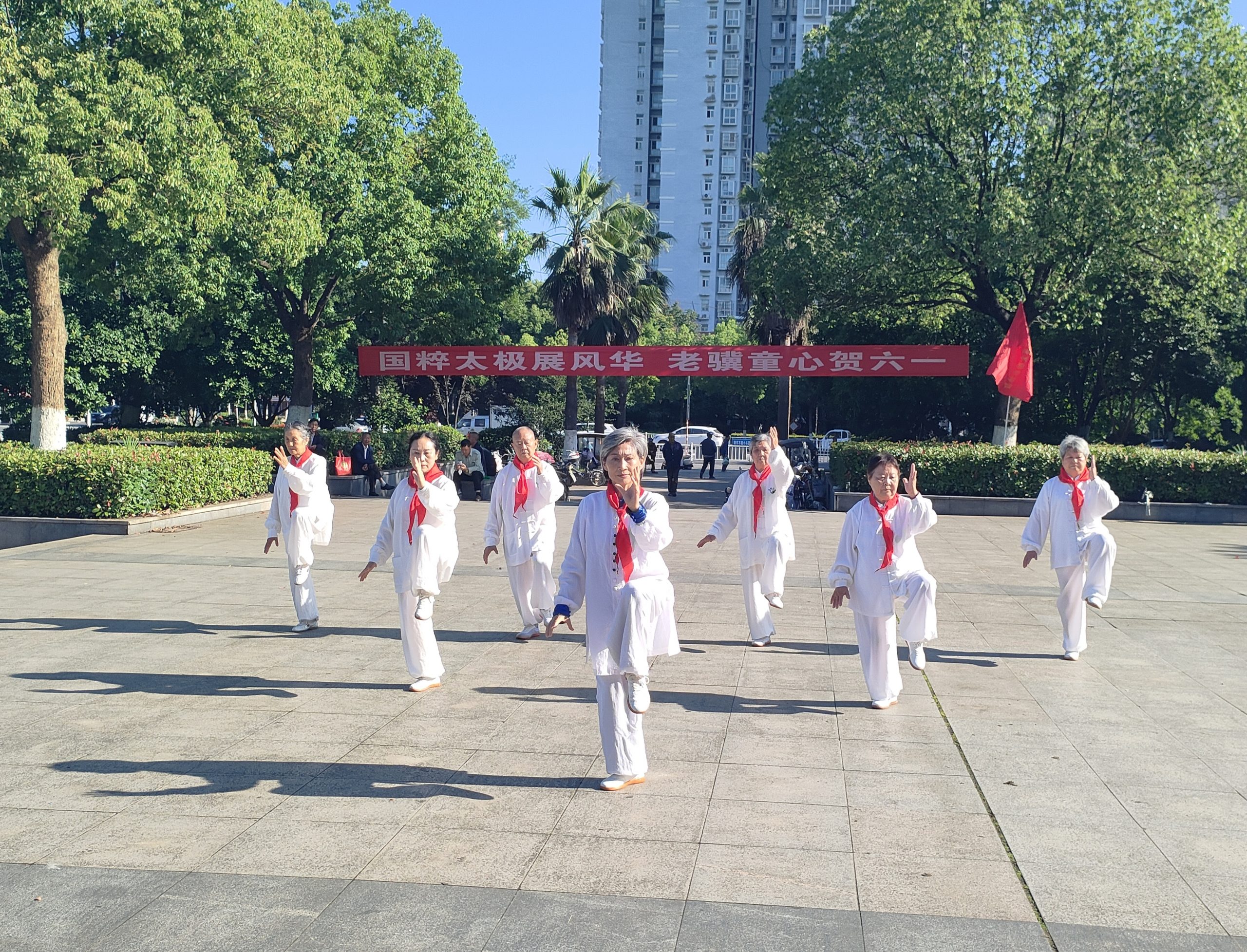 国粹太极展风华 老骥童心贺六一——谷城县太极爱好者欢聚中华广场乐享别样儿童节