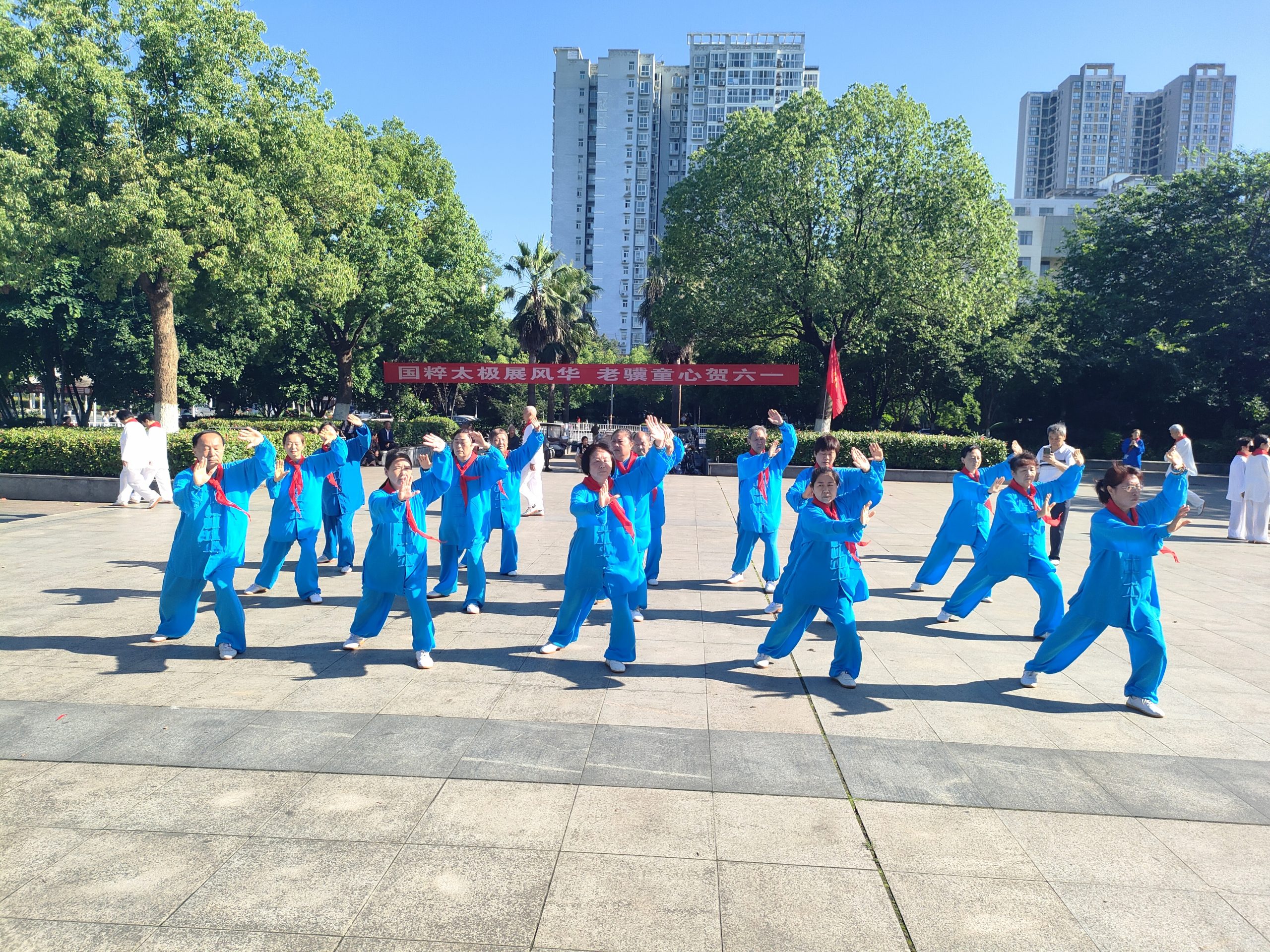 国粹太极展风华 老骥童心贺六一——谷城县太极爱好者欢聚中华广场乐享别样儿童节