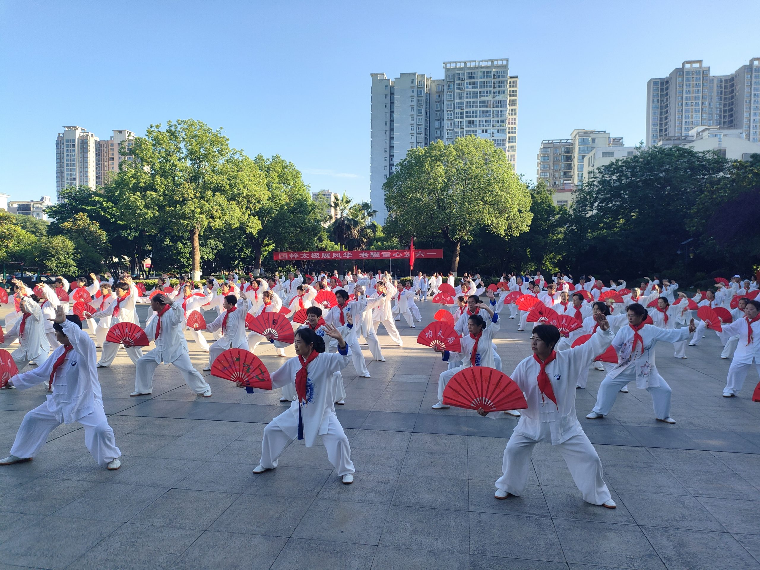 国粹太极展风华 老骥童心贺六一——谷城县太极爱好者欢聚中华广场乐享别样儿童节