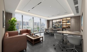 金融行业办公室装修设计，东方艺彩营造稳重专业的商务办公氛围